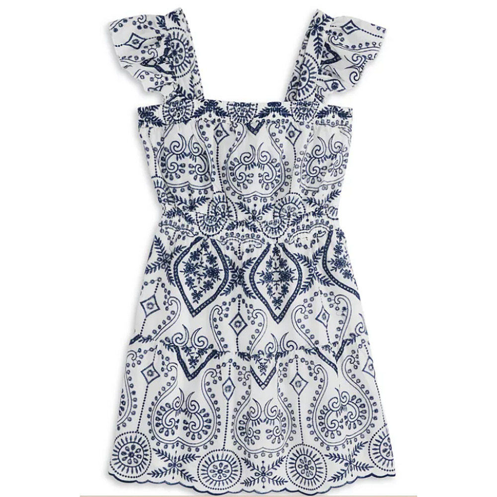 AQUA Girls' Embroidered Dress, Little Kid, Big Kid - Exclusive XL 14/16